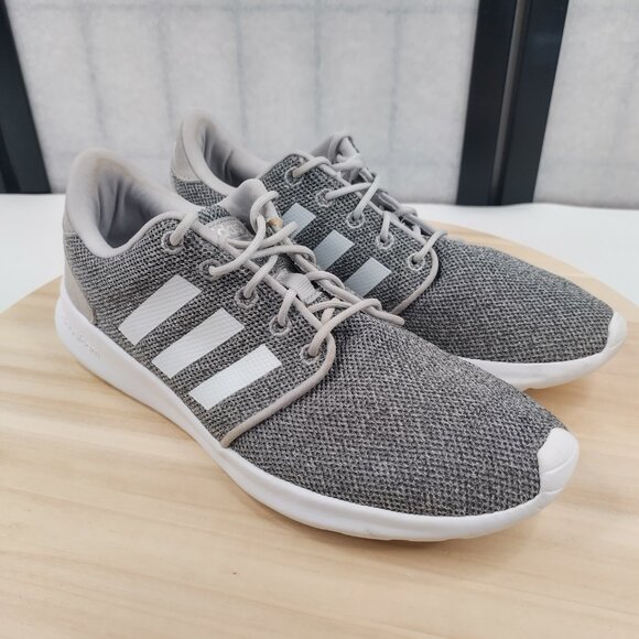 Adidas Cloudfoam Qt Racer Gray White Running Sneakers Women US 7 - Picture 4 of 14